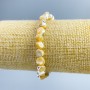 Armband aus beigem Perlmutt, facettierte Rondellen, Durchmesser 8 x 6 mm, Länge 18 cm (Elastik)