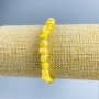 Armband aus gelbem Perlmutt, facettierte Perlmuttperlen, Durchmesser 8 x 6 mm, Länge 18 cm (Stretch)