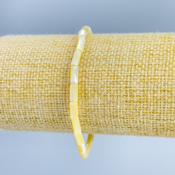 Armband aus beigem Perlmutt, zylindrische Form