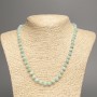 Halskette aus natürlichem Larimar, glatte Kugeln, Durchmesser ca. 6,5 mm, Länge 51 cm
