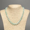 Larimar-Naturstein-Halskette – glatte Kugeln, Durchmesser ca. 8 mm, Länge ca. 51 cm