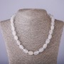Kette aus Naturquarz 'Bohnenform', Größe 10 × 14 mm, Länge 47 cm