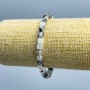 Armband aus Haarquarz, natürlicher Stein, facettierte Würfel, Kantenlänge 5,5 mm, Länge 18 cm (Stretch)