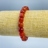 Karneol-Armband, natürlicher Stein, facettierte Würfel, Maße ca. 9×9 mm, Länge ca. 18 cm (Elastikband)