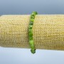 Armband aus kanadischem Jadeit, natürlicher Stein, facettierte Würfel, Durchmesser ca. 5 × 5 mm, Länge 18 cm (Stretcharmband)