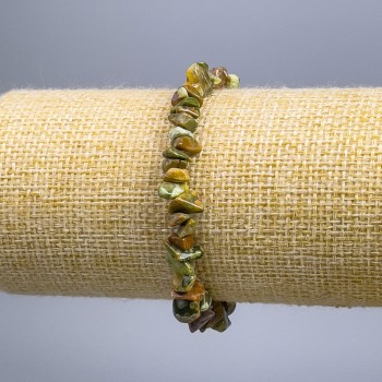 Armband aus buntem Jaspis, Körnerperlen 8×3 mm, Länge 18 cm (Stretch)