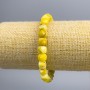 Armband aus gelbem Jadeit, natürlicher Stein, facettierte Würfel, Durchmesser ca. 7,5 × 7,5 mm, Länge 18 cm (elastisch)
