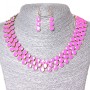 Set Halskette + Ohrringe Beeren, Goldfarbenes Metall und Rosé-Glanz