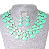 Set Halskette + Ohrringe Lava-Lampe, Goldmetall und Aquamarin-Glanz