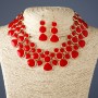 Set „Roter Glanz“ Emaille, Länge 45 cm, Metallfarbe: Gold