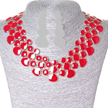 Collier „Tor“ aus Metall mit roter Emaille