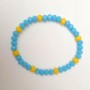 Armband „Ukraine“ tschechischer Kristall gelb-blau, Durchmesser 5×6 mm, Länge ca. 18 cm (Elastikband)