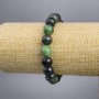 Armband aus Zoisit, glatte Kugeln, Durchmesser ca. 10 mm, Länge 18 cm, Stretch