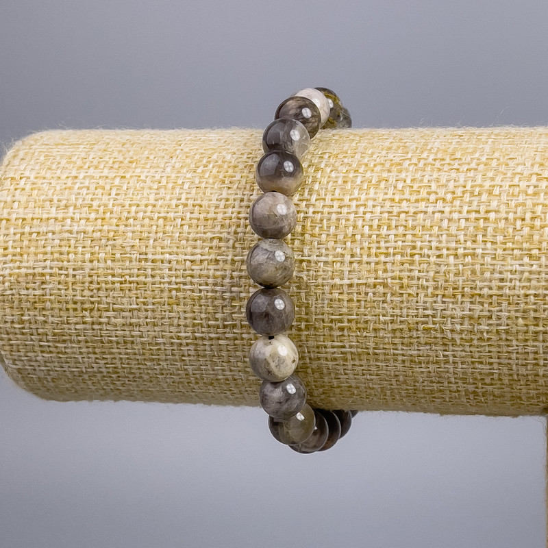 Armband aus Sonnenstein – glatte Kugeln, Durchmesser ca. 8 mm, Länge 18 cm, Stretch