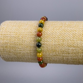 Armband 'Jaspis' mehrfarbig (einzeln) glatte Kugeln, Durchmesser ca. 6 mm, Länge 18 cm, elastisch