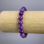 Armband aus Sugilit (künstlich) mit glatten Kugeln, Durchmesser ca. 10 mm, Länge 18 cm, Stretch