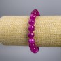 Armband „Turmalin“ (künstlich) himbeerrot, glatte Kugeln, Ø ca. 10 mm, Länge 18 cm, Stretcharmband