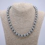 Kette aus natürlichem Terahertz-Stein, glatte Kugeln, Durchmesser 10 mm, Länge 45 cm +