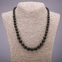 Kette aus Sonnenobsidian mit allmähig zunehmenden glatten Kugeln, Ø 6–10 mm, Länge 50 cm