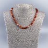 Kette aus Sardonyx-Naturstein, facettierte Würfel, Durchmesser ca. 7 mm, Länge ca. 48 cm