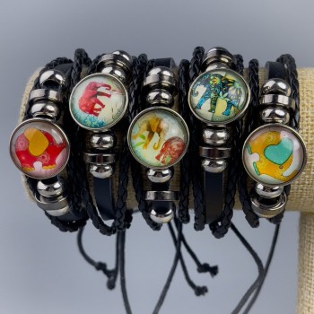 Armband aus Öko-Leder 'Elefanten-Sortiment' mit Zugverschluss, 1 Stück