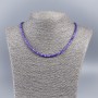 Choker aus natürlichem Perlmutt (getönt) dunkel-lavendafarbene Rondellen, Durchmesser ca. 4 × 2 mm, Länge ca. 48 cm