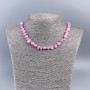 Kette aus natürlichem Perlmutt (gefärbt) violett, Perlmutt-Chips, Durchmesser ca. 8 mm, Länge ca. 50 cm