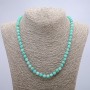 Kette aus natürlichem Jadeit, glatte Kugel, Durchmesser ca. 6 mm, Länge ca. 46 cm+