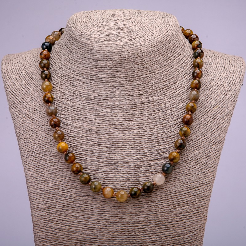 Kette aus natürlichem Petersit, glatte Kugeln, Durchmesser ca. 8 mm, Länge 45 cm