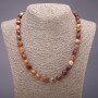 Kette aus Mookaite-Jaspis, glatt polierte Perlen, Durchmesser ca. 8–10 mm, Länge 48 cm