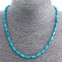Halskette aus blauem Perlmutt in Röhrchenform, 8×4 mm, Länge 45 cm