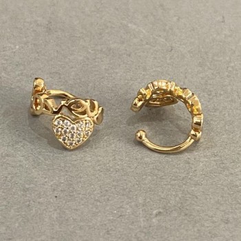 Clip-Ohrringe Xuping Vergoldung 18K weiße Strasssteine 'Love' 10x8 mm +