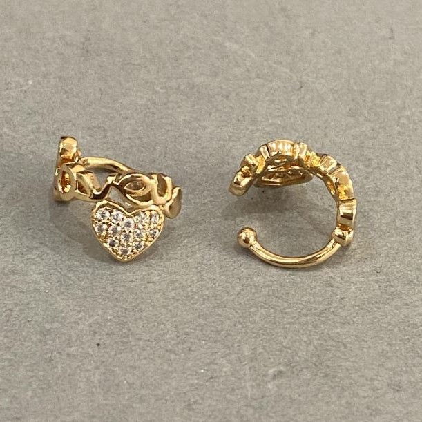 Clip-Ohrringe Xuping Vergoldung 18K weiße Strasssteine 'Love' 10x8 mm +