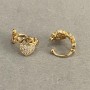 Clip-Ohrringe Xuping Vergoldung 18K weiße Strasssteine 'Love' 10x8 mm +