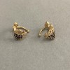 Ohrklemme Xuping Vergoldung 18K, schwarze Strasssteine Love, 10×8 mm +