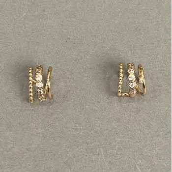 Kaf dreifach Xuping 18K-Vergoldung, weiße Strasssteine 10x8 mm +