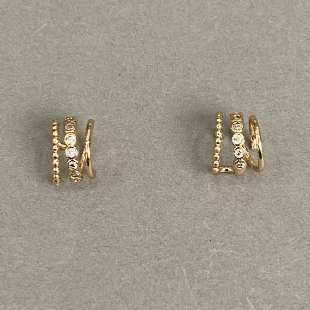 Kaf dreifach Xuping 18K-Vergoldung, weiße Strasssteine 10x8 mm +