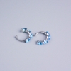 Ohrklemme Xuping Rhodium-Beschichtung mit blauen Strasssteinen 13×3 mm +