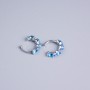 Ohrklemme Xuping Rhodium-Beschichtung mit blauen Strasssteinen 13×3 mm +