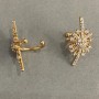 Clip Xuping mit 18K-Vergoldung und weißen Strasssteinen in Sternform, Durchmesser 20×10 mm+