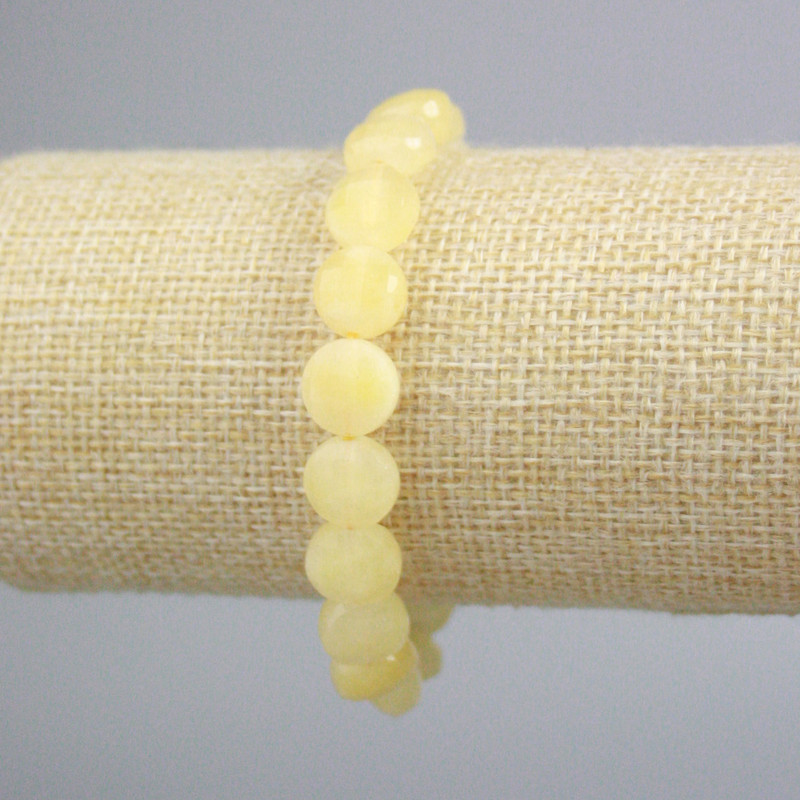 Armband aus Citrin, facettierte Münzperlen, Durchmesser ca. 10,5 mm, Länge ca. 18 cm (Stretcharmband)