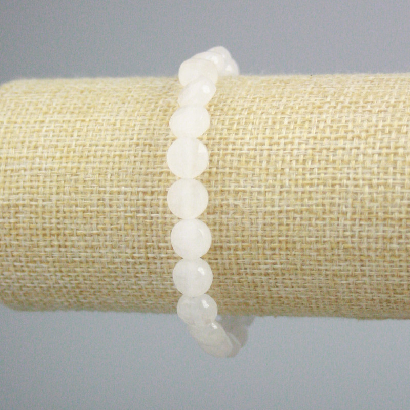 Armband aus Bergkristall, facettierte Münzperlen, Durchmesser ca. 8,5 mm, Länge ca. 18 cm (Elastikarmband)