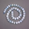 Aquamarin-Rondellperlen auf Schnur, Durchmesser ca. 9 × 7 mm ±, mit Seed-Beads, Durchmesser ca. 2 mm ±, Länge ca. 40 cm