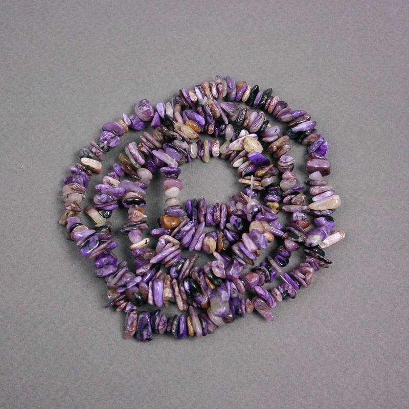 Charoit-Krümel-Perlen auf Schnur, Durchmesser 11 × 6 × 4 mm, Länge ca. 80 cm
