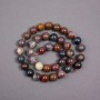 Petersit-Perlen auf Schnur, natürlicher Stein, glatte Kugeln, Durchmesser ca. 10 mm, Länge ca. 38 cm