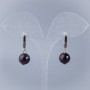 Ohrringe Granat – glatte Kugel, Ø ca. 8,5 mm, englischer Verschluss, Länge ca. 28 mm