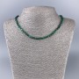 Kette aus Malachit, natürlicher Stein, facettierte Würfelperlen, Kantenlänge ca. 4 x 4 mm, Länge ca. 50 cm