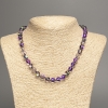 Opalglas-Perlenkette «Violett-Chamäleon», glatte Kugeln, Durchmesser ca. 8 mm, Länge ca. 49 cm