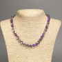 Opalglas-Perlenkette «Violett-Chamäleon», glatte Kugeln, Durchmesser ca. 8 mm, Länge ca. 49 cm