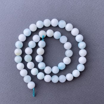 Hemimorphit-Perlen aus natürlichem Stein, glatte Kugeln, Durchmesser ca. 8,5 mm, Länge ca. 39 cm